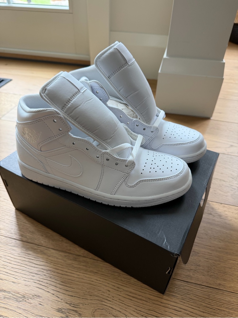 All-White High Top Sneakers - Nike Air Jordan Style - Men’s